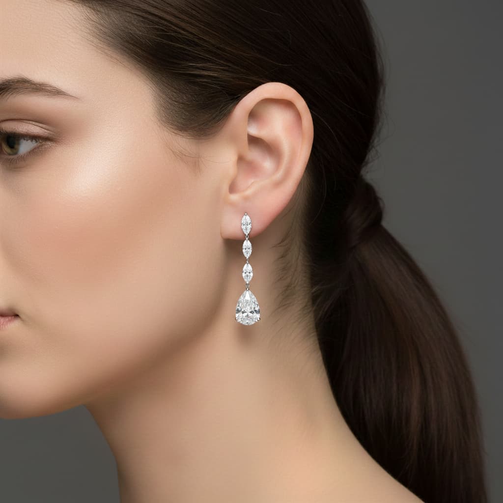 Aurora White Earrings
