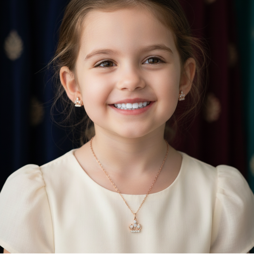 Tiny Tiara Pendant Set