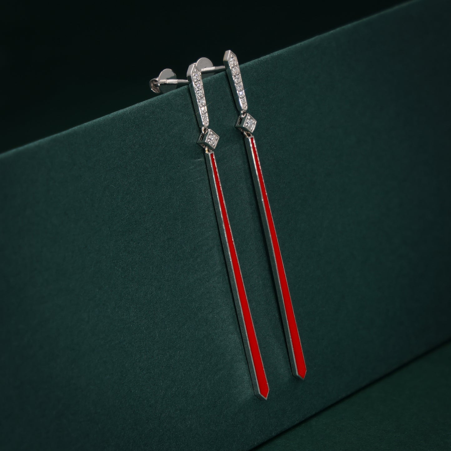 Crimson Edge Danglers