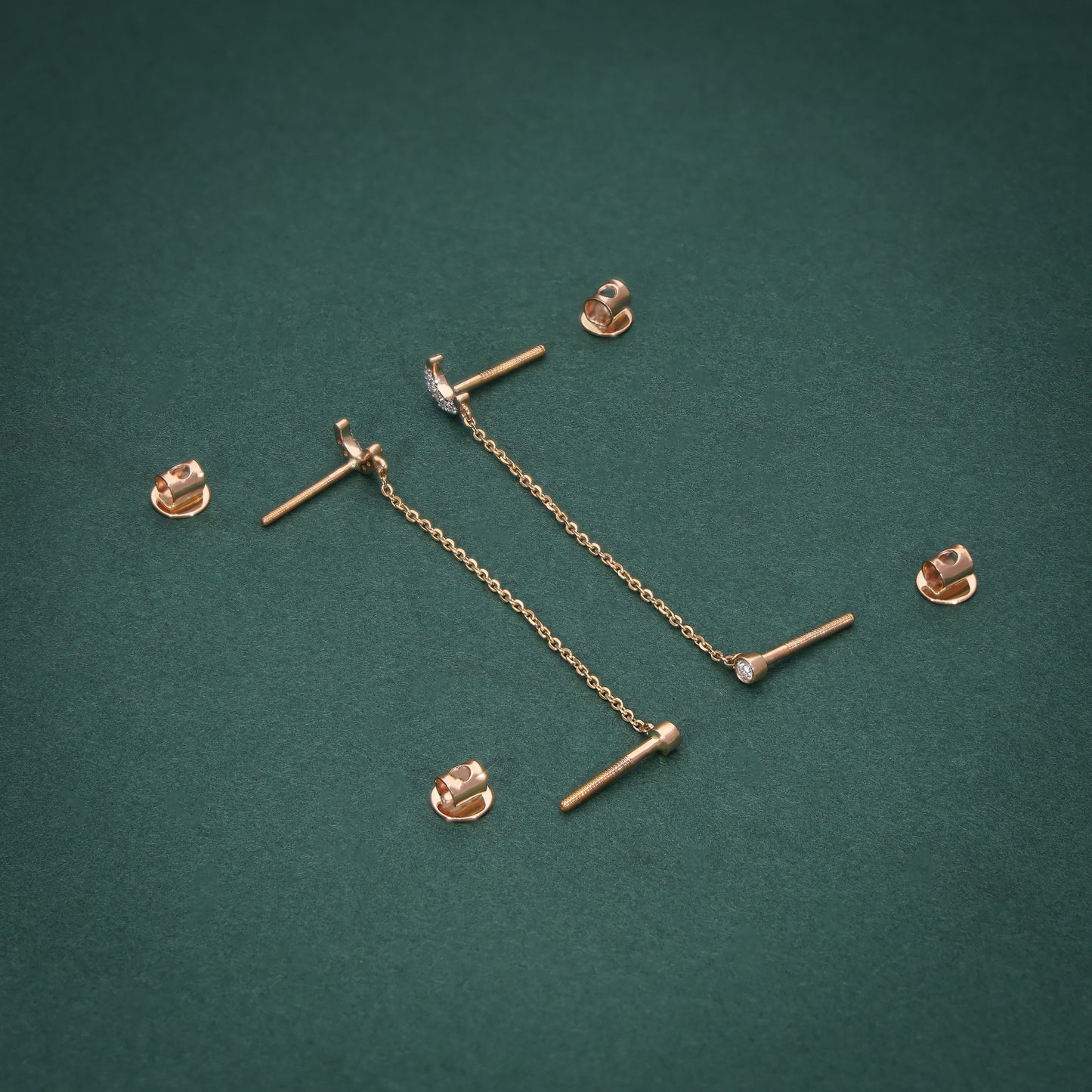 Lunar Link – Double Piercing Earrings