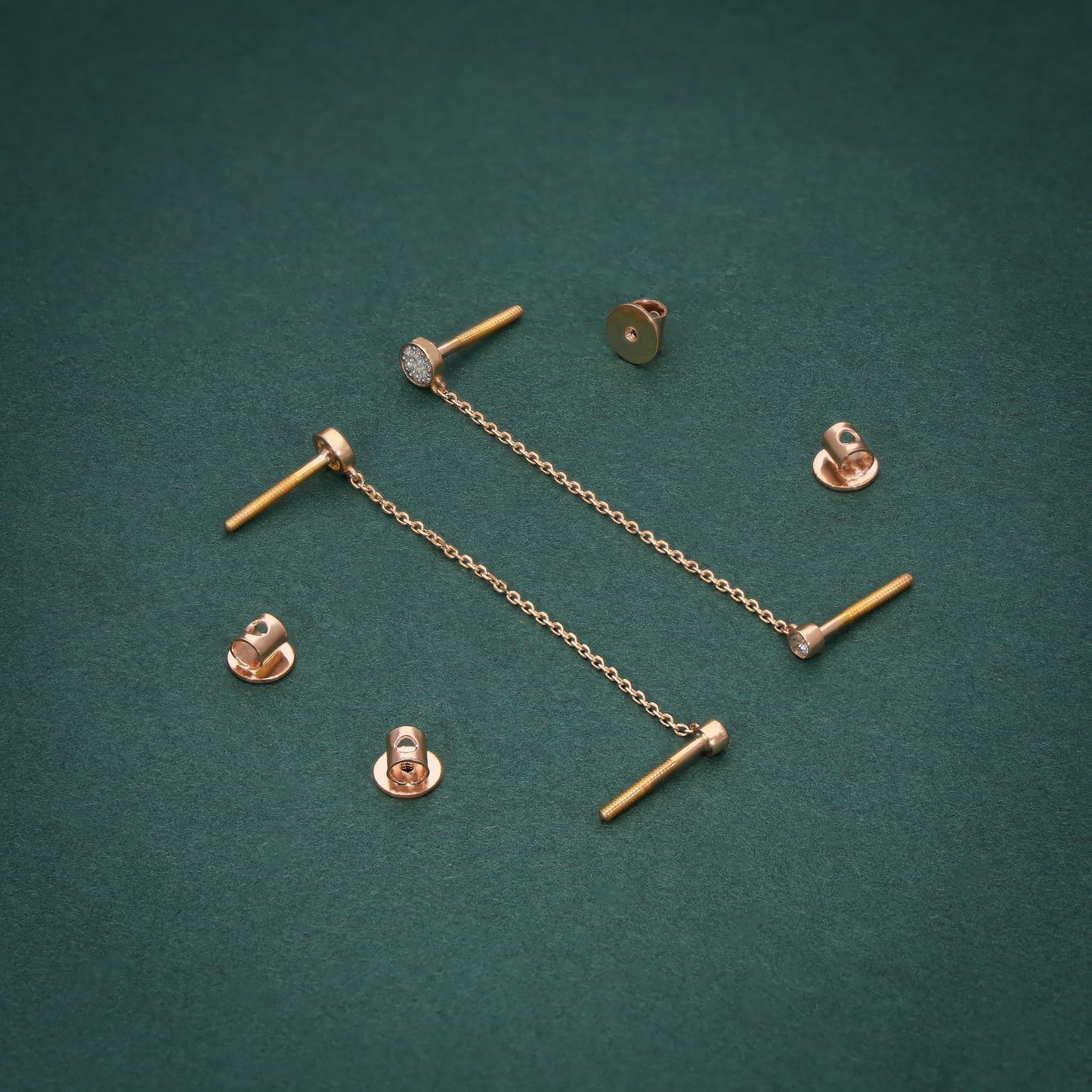 Crystal Bond Double Piercing Earrings