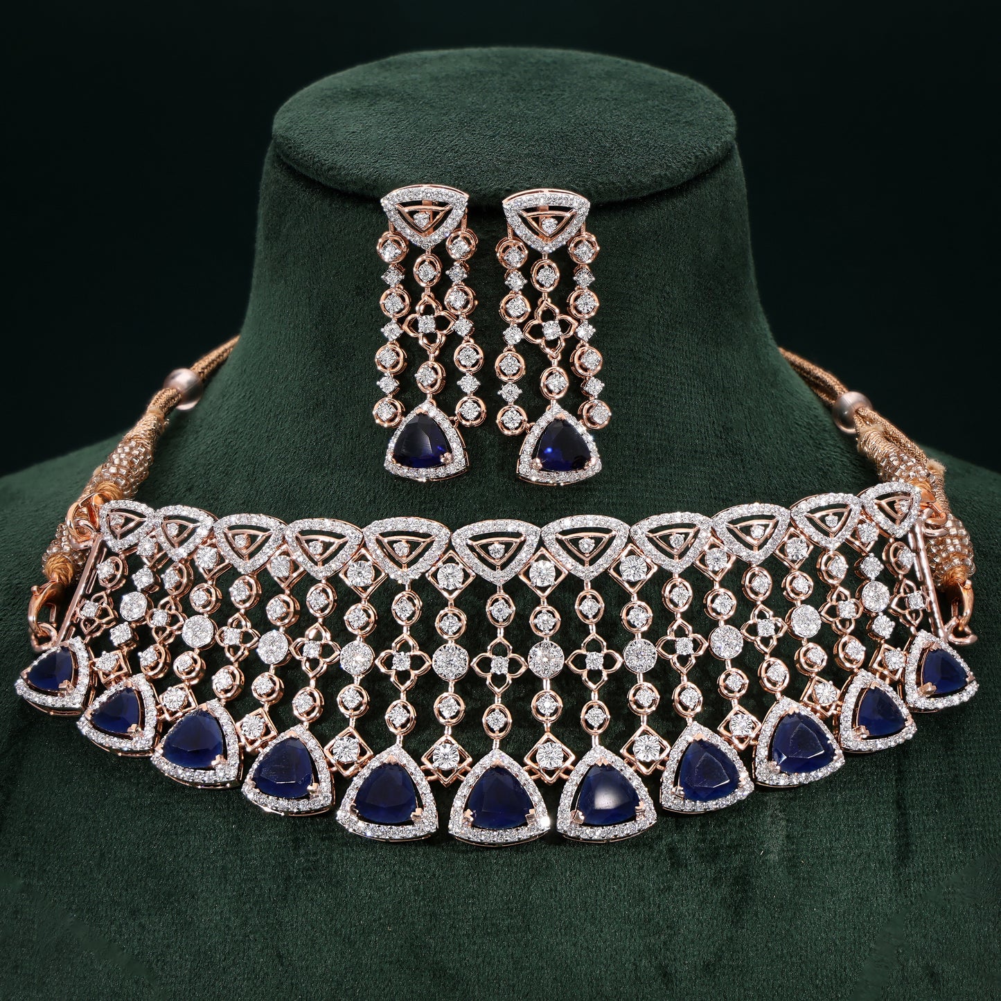 the Imperial Splendor Diamond Necklace Set on a black background