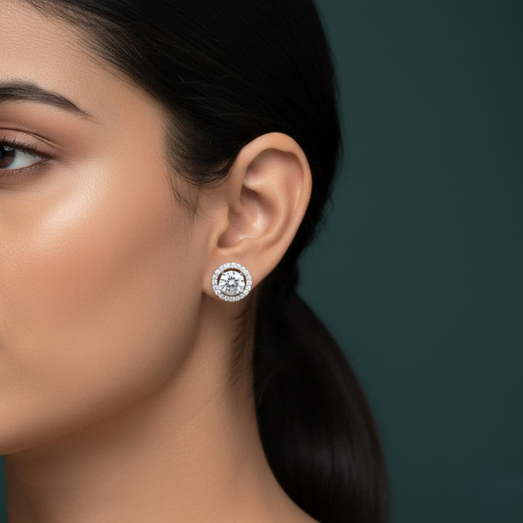 White Halo Elegance Earrings