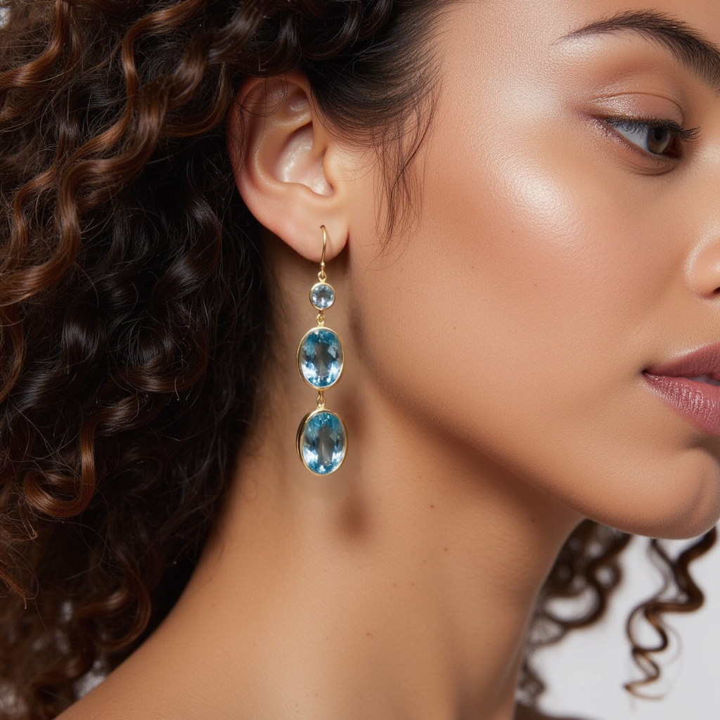 blue gemstone earrings