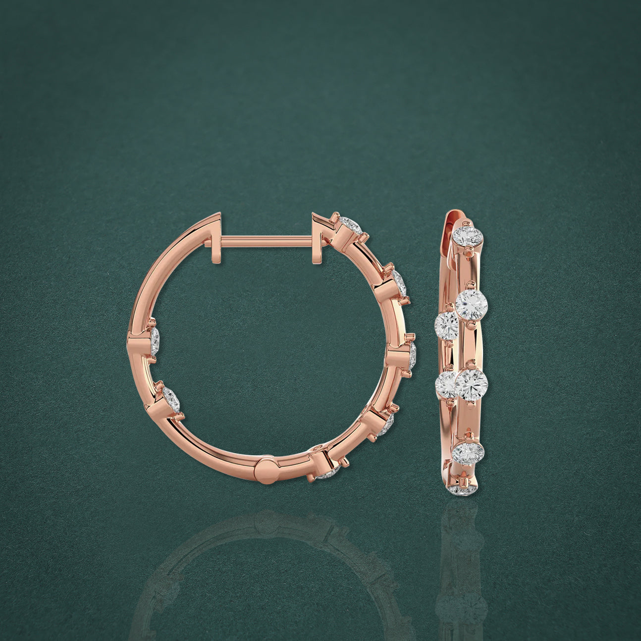 Dazzling Orbit Diamond Hoops