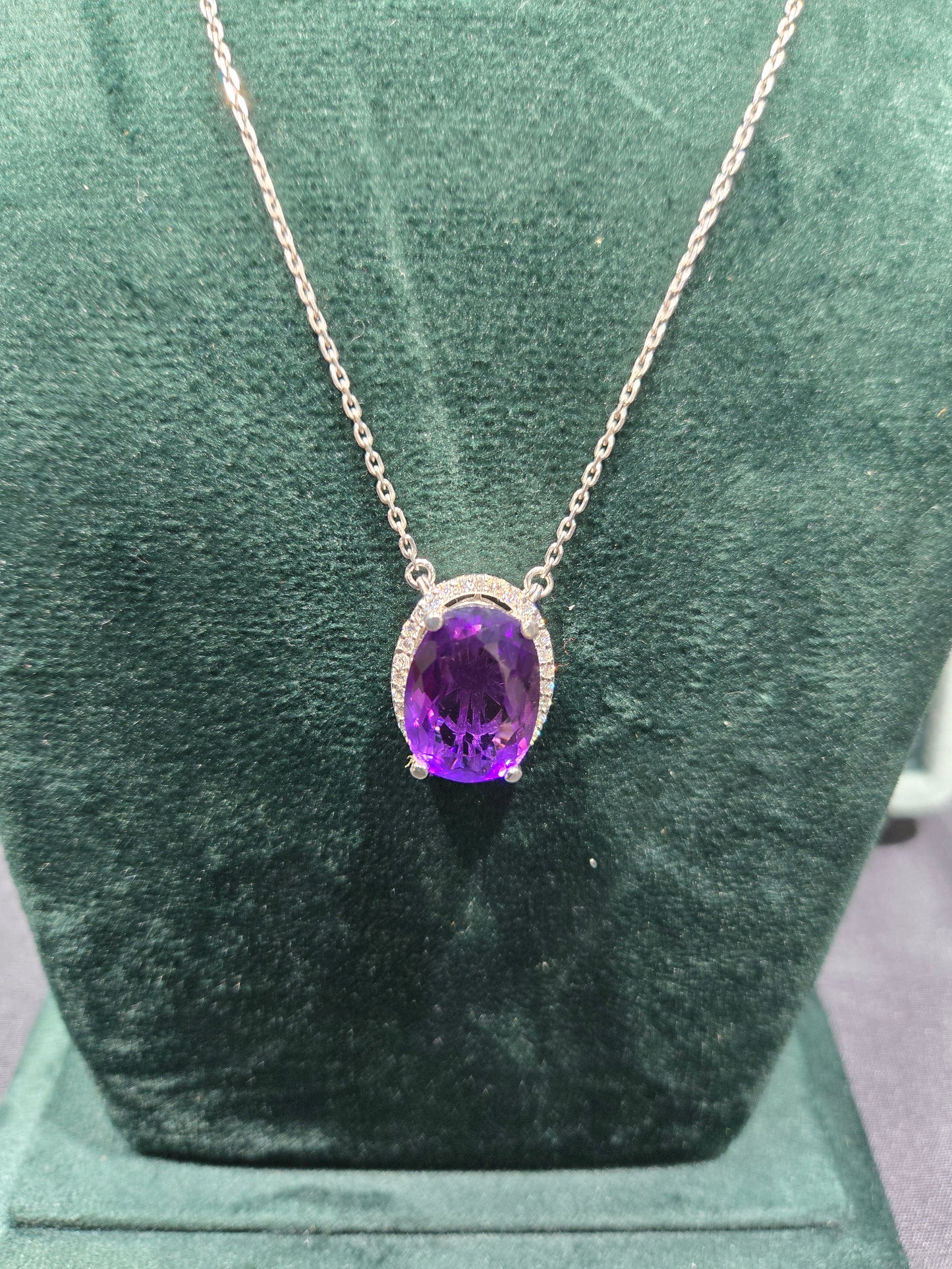 Timeless Oval-Cut Amethyst Pendant in Sterling Silver