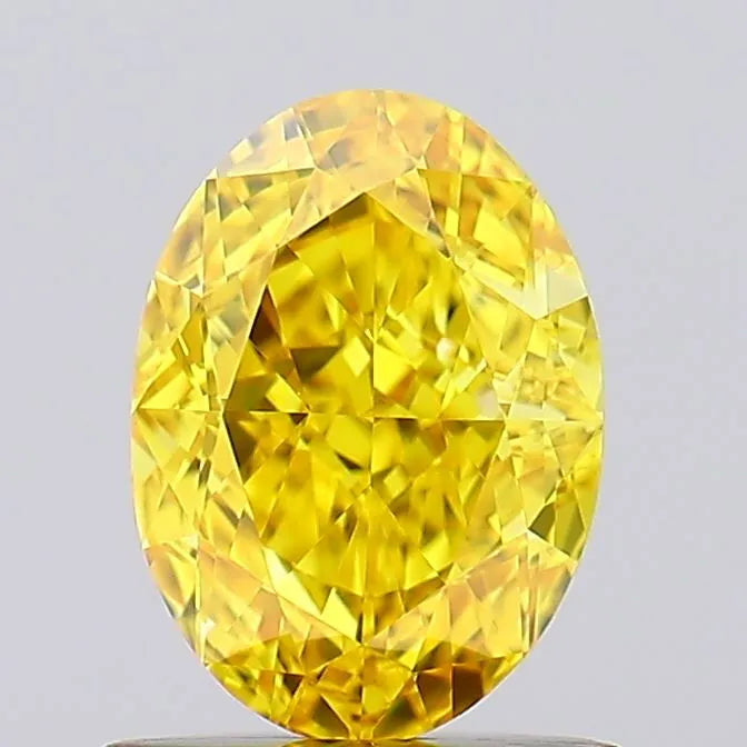 1.00ct Oval Lab Grown Diamond (Fancy Yellow, Clarity VS1, Cut GD, IGI)