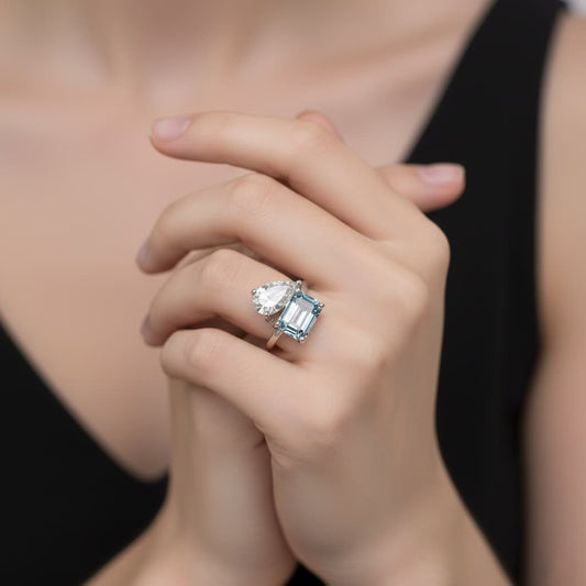 Blue Radiance Dual-Stone Ring