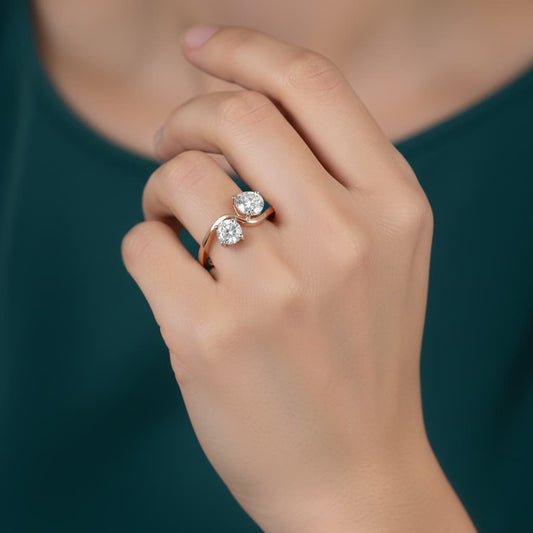 Dual Flame Diamond Ring