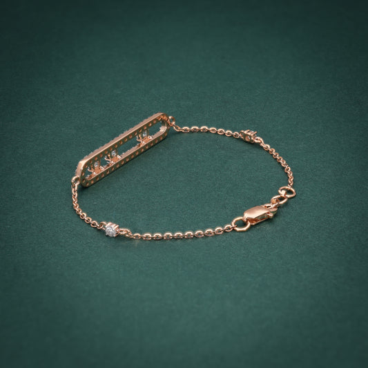 Diamond bracelet on a green background 