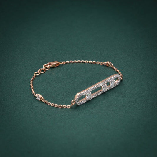 Diamond bracelet on a green background 
