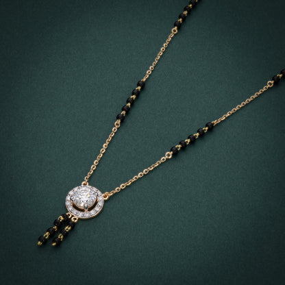 Contemporary 18K Gold Mangalsutra with Round Lab-Grown Diamond & Tassel Design