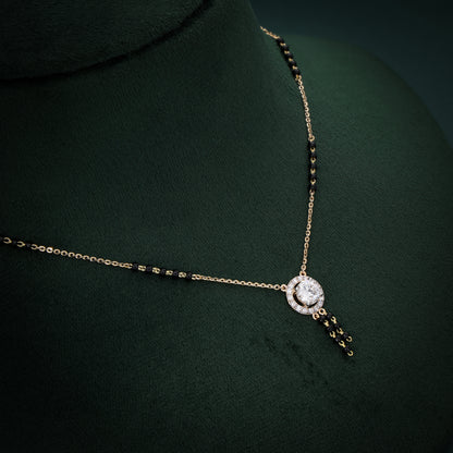 Contemporary 18K Gold Mangalsutra with Round Lab-Grown Diamond & Tassel Design