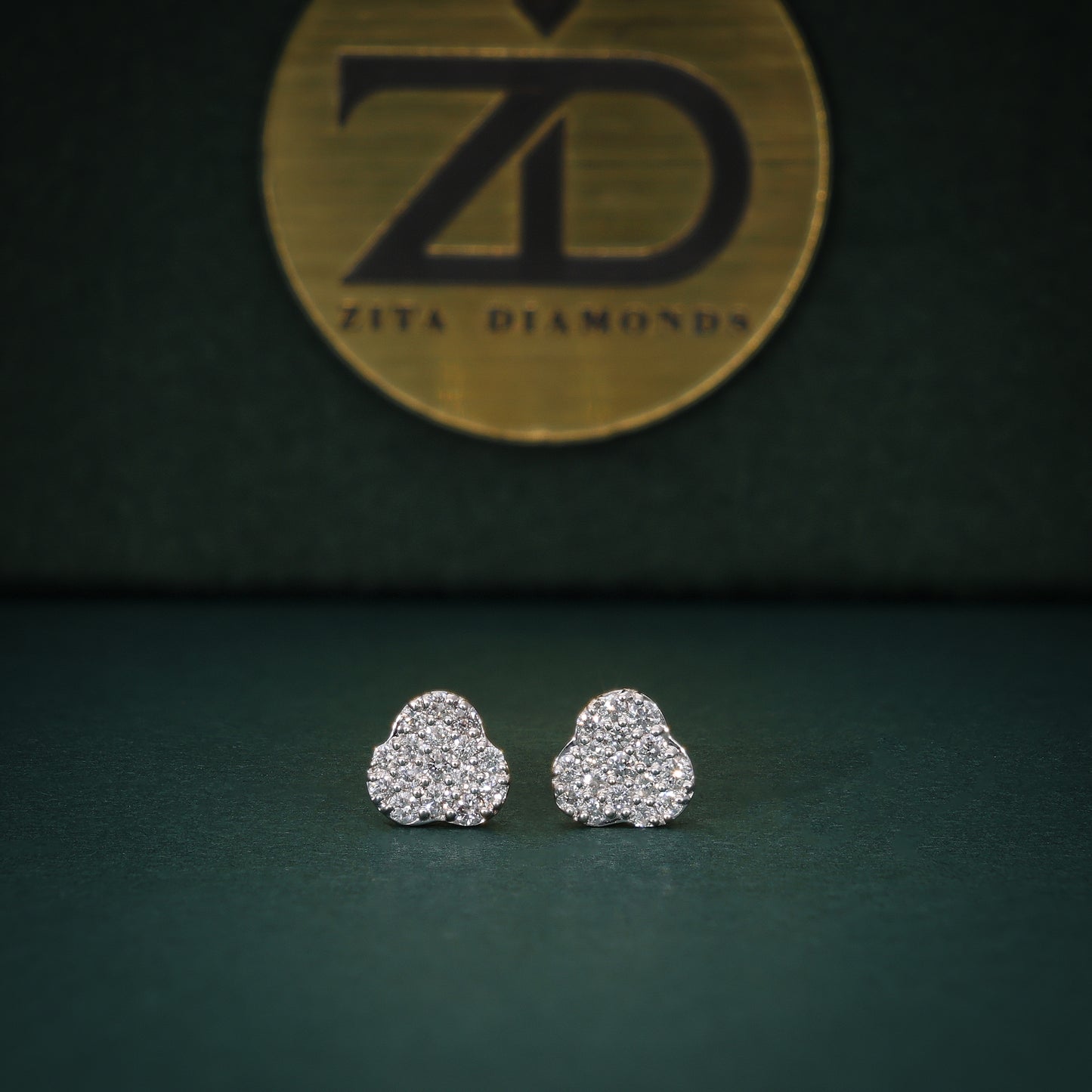 Glittering Halo Diamond Studs