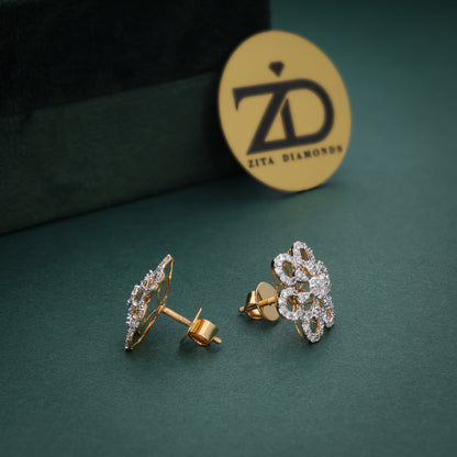 Luxe Petal Diamond Studs