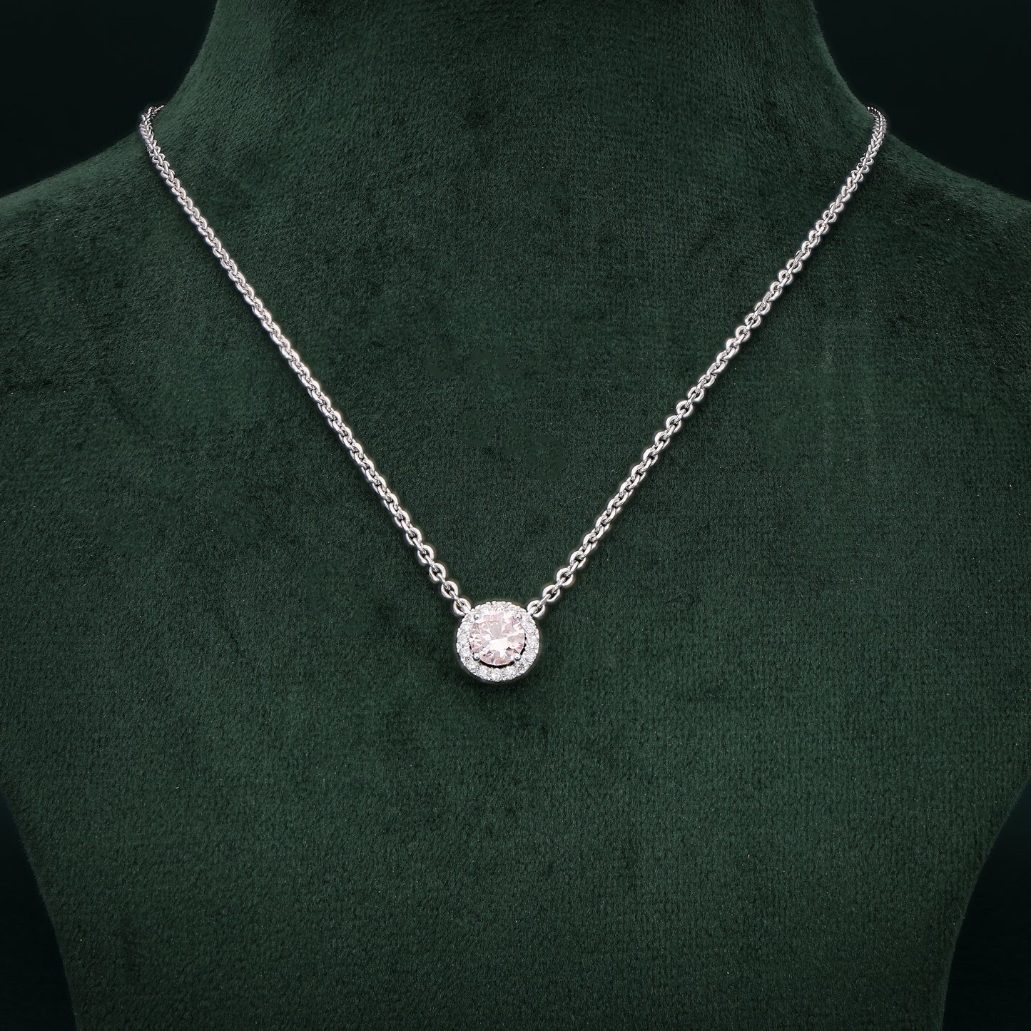 Rosé Radiance Necklace in White Gold