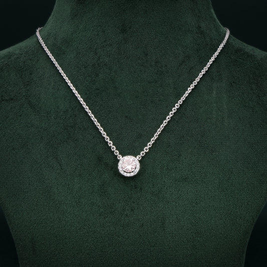 Rosé Radiance Necklace in White Gold