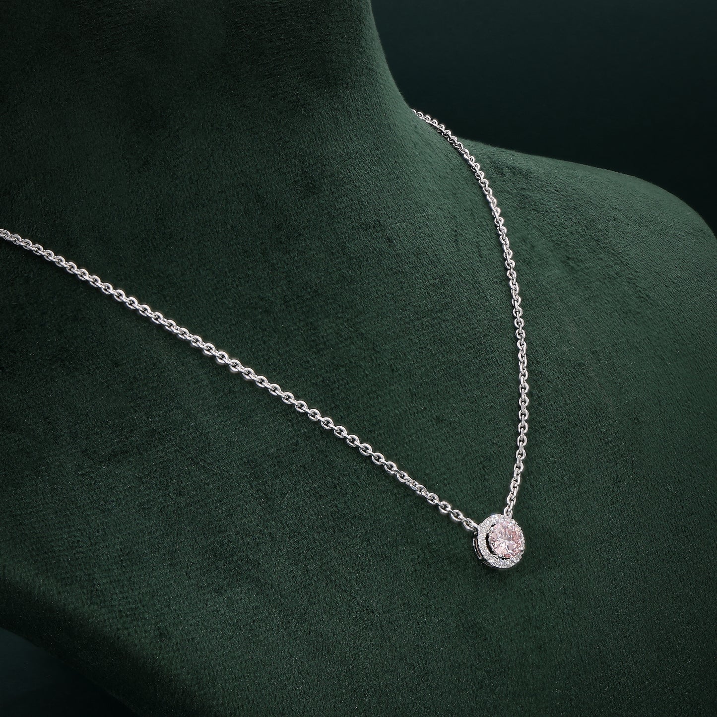 Rosé Radiance Necklace in White Gold