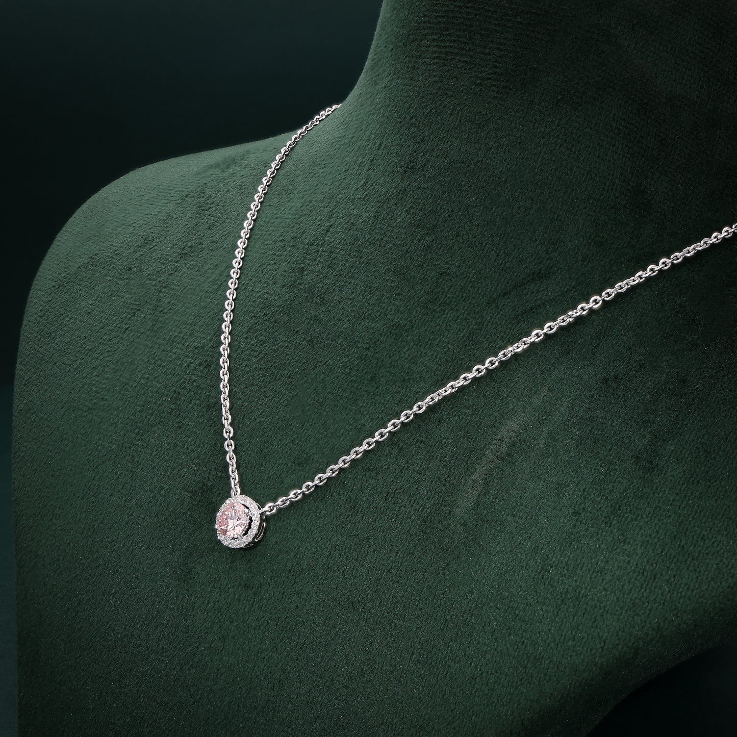 Rosé Radiance Necklace in White Gold