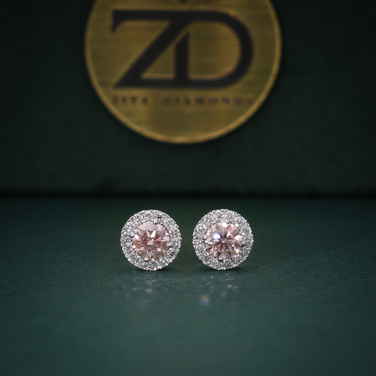 Rosé Radiance Studs in White Gold