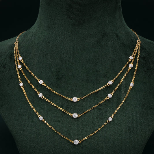 Three-Line Luster Necklace