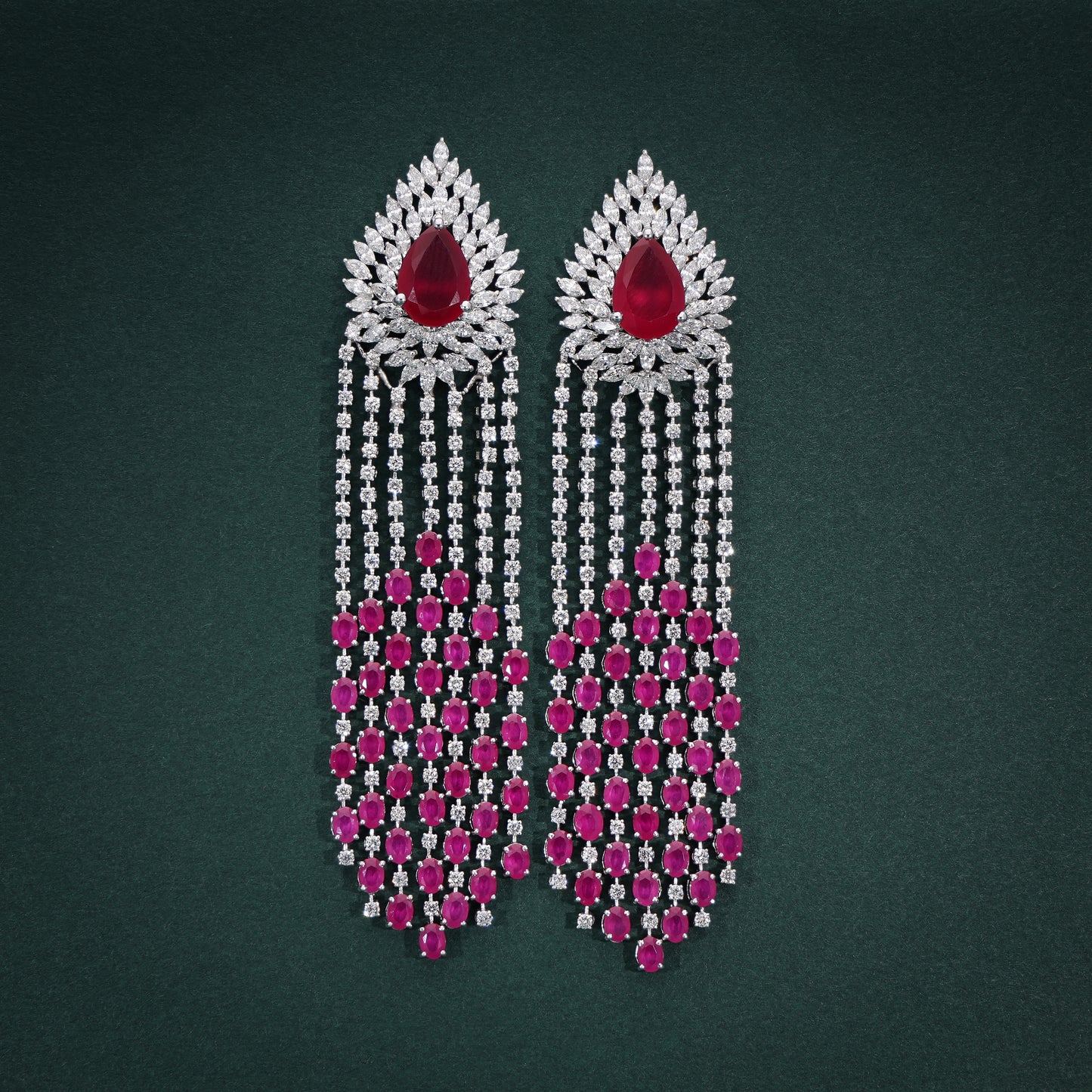 Crimson Glow Elegance Earrings