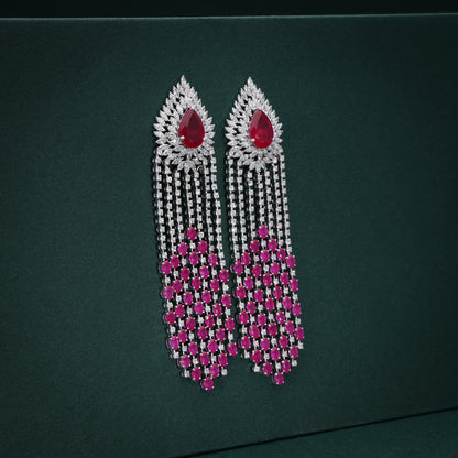 Crimson Glow Elegance Earrings