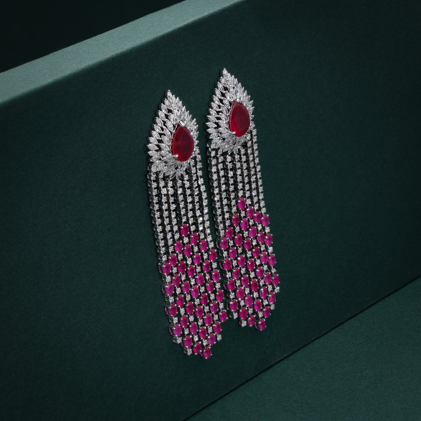 Crimson Glow Elegance Earrings