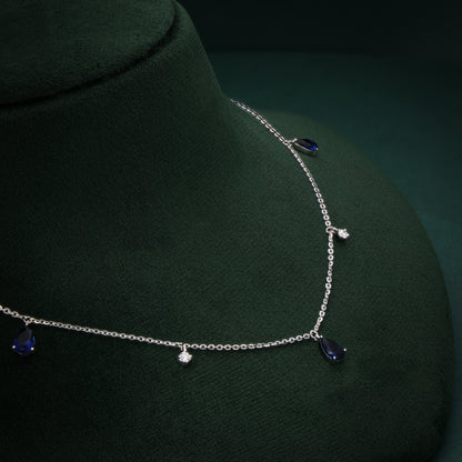 Sapphire Fall Necklace