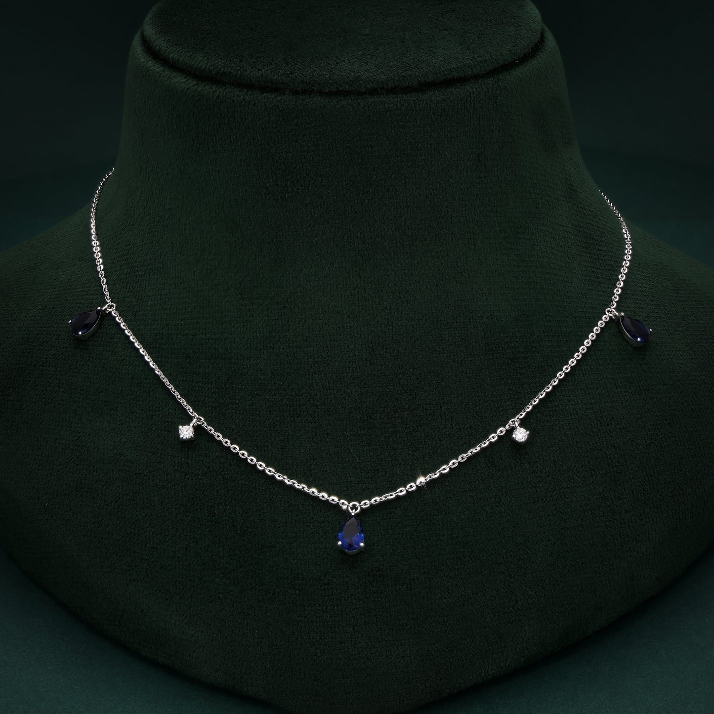 Sapphire Fall Necklace