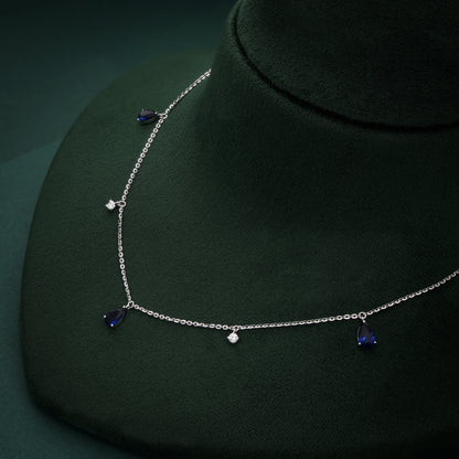 Sapphire Fall Necklace