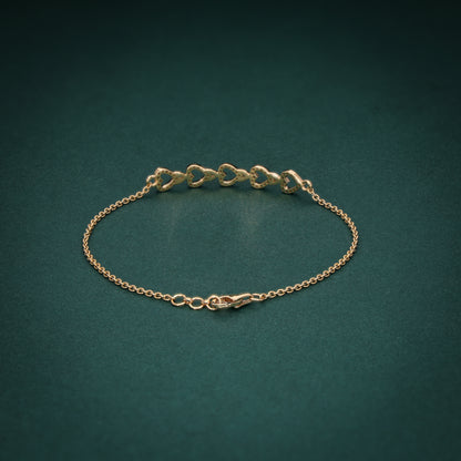 18KT Yellow Gold Heart Diamond Bracelet