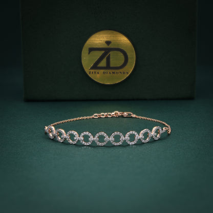 18KT Rose Gold Infinity Diamond Bracelet