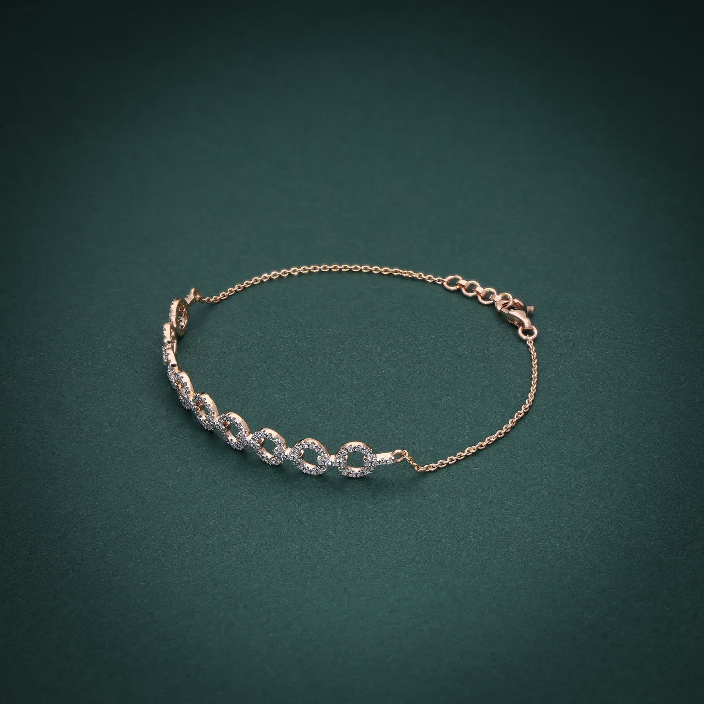 18KT Rose Gold Infinity Diamond Bracelet