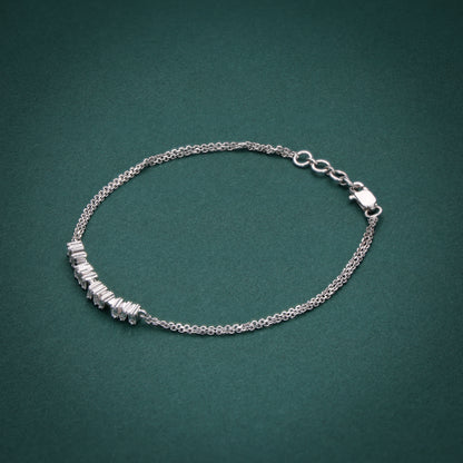 14KT White Gold Baguette Diamond Bracelet