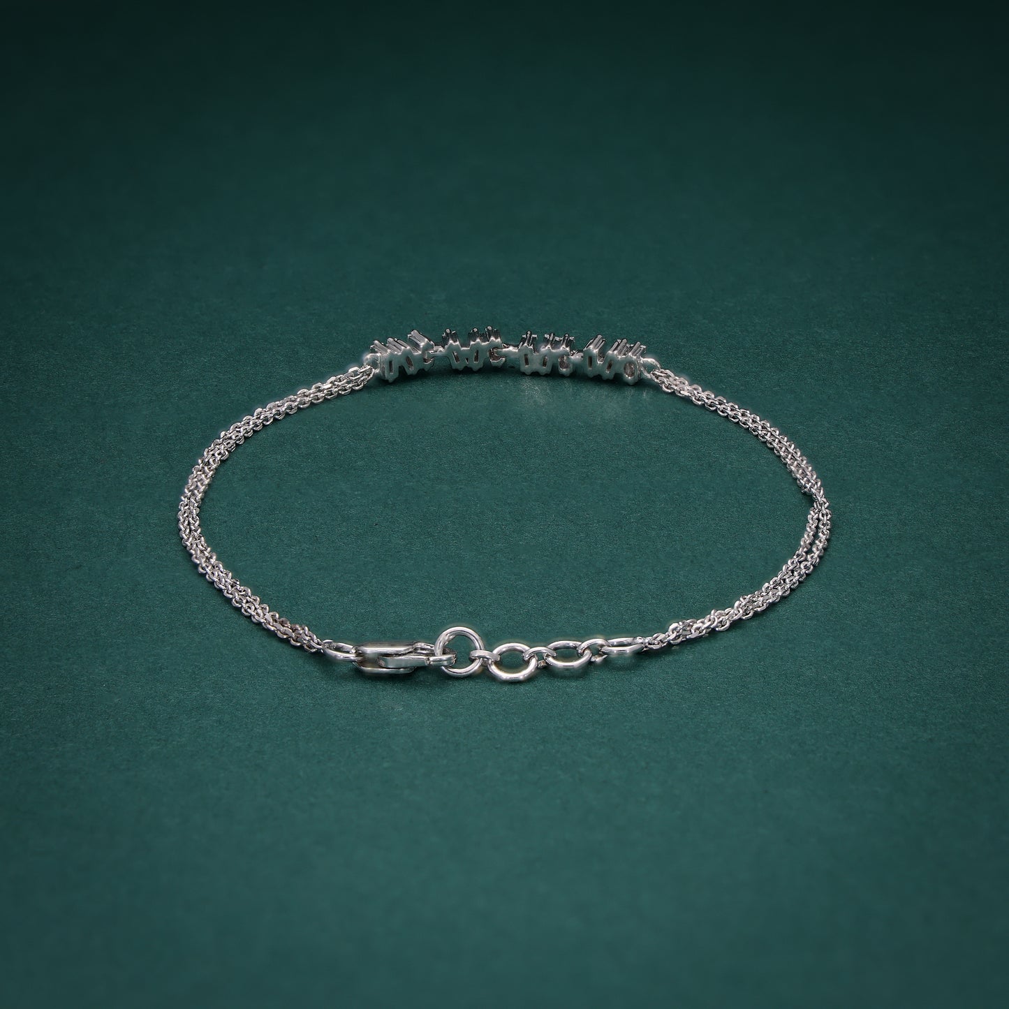 14KT White Gold Baguette Diamond Bracelet