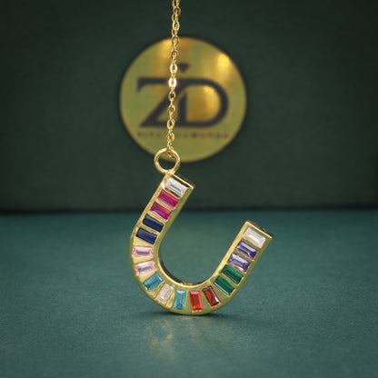 Multi color U pendant