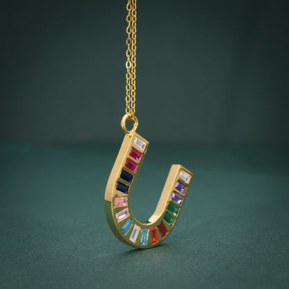 Multi color U pendant