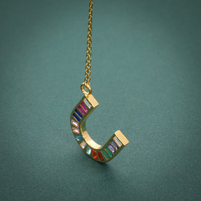 Multi color U pendant