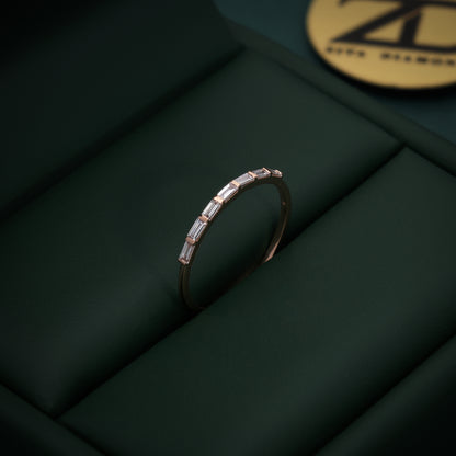 Sophisticated 18KT Gold Baguette Diamond Band Ring