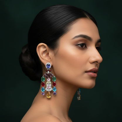 E Zita – Multi-Gemstone Lab-Grown Diamond Earrings