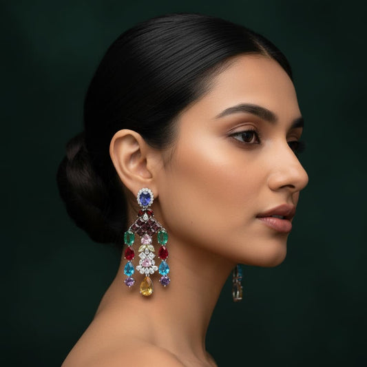 E Zita – Multi-Gemstone Lab-Grown Diamond Earrings