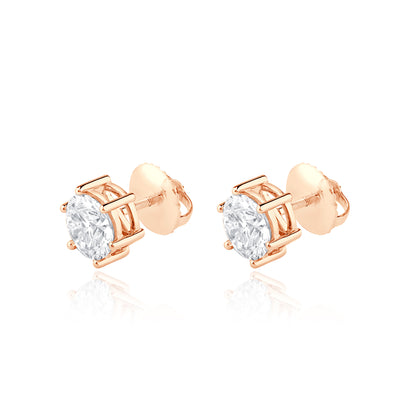 Diamond Gleam Gold Studs - 6 Prongs