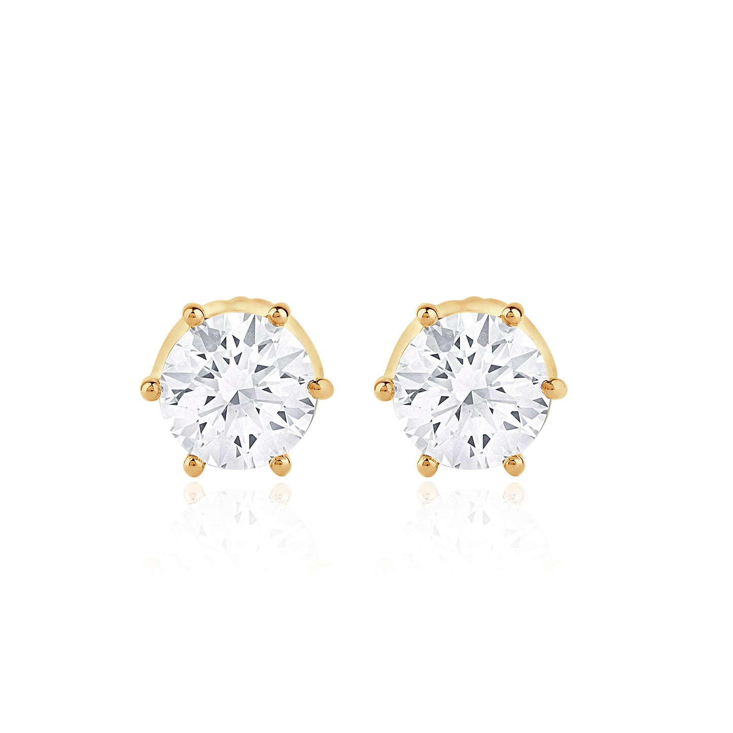 Diamond Gleam Gold Studs - 6 Prongs