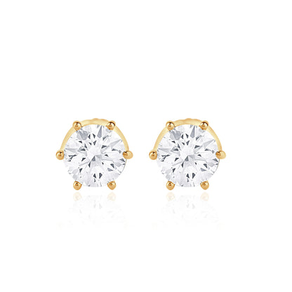 Diamond Gleam Gold Studs - 6 Prongs