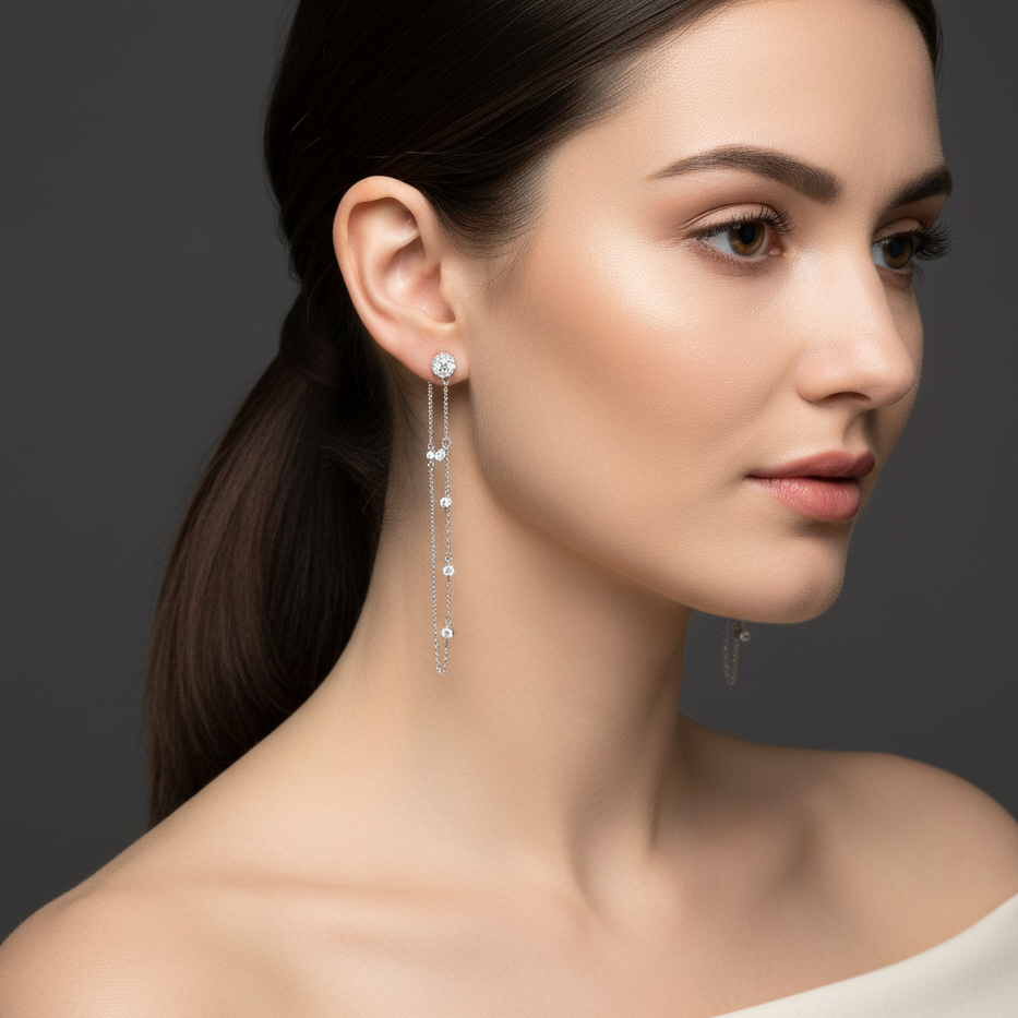 Sparkle Diamond Drop Earrings