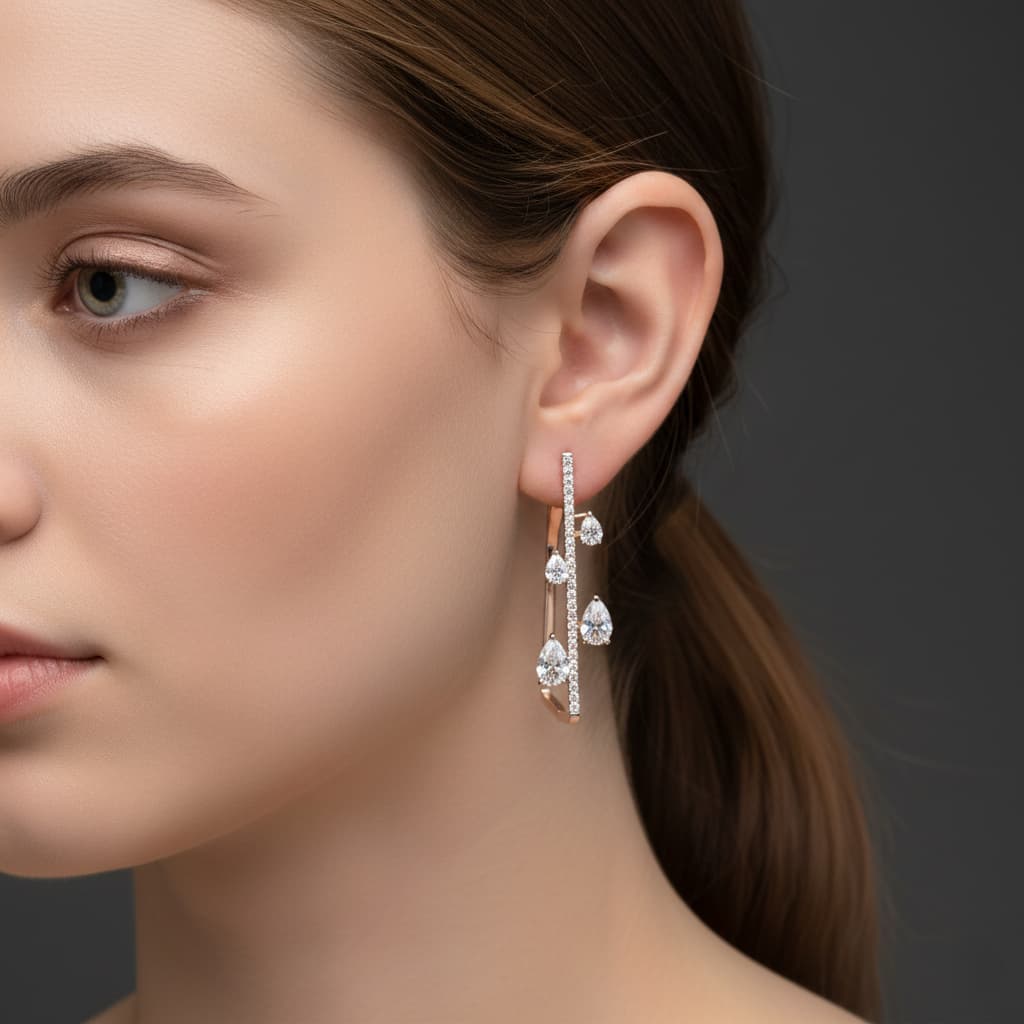 Elegant Cascading Diamond Drop Earrings