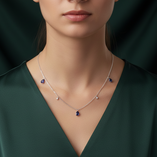 Sapphire Fall Necklace