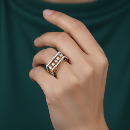 Geometric Grandeur Diamond Ring