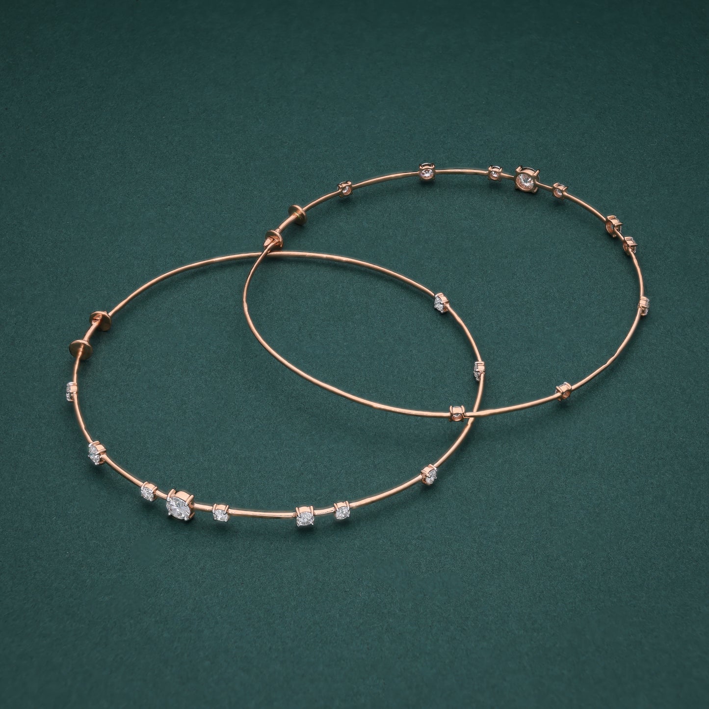 Radiant Rose Gold Diamond Hoop Earrings